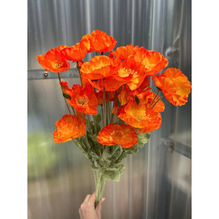 Hoa Anh Túc Giả 60cm 4 Nhánh 4 Bông Trang Trí Nhà Cửa Tiệc Cưới