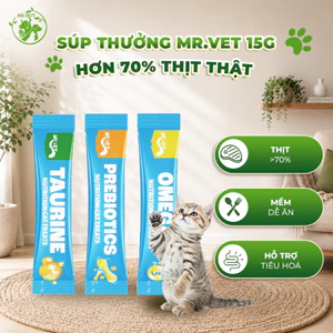 Súp Thưởng 15g Cho Mèo MR.VET - Snack Mèo Dạng Súp, Mềm Dễ Ăn, Bổ Sung Độ Ẩm, Cho Mèo Từ 4 Tháng