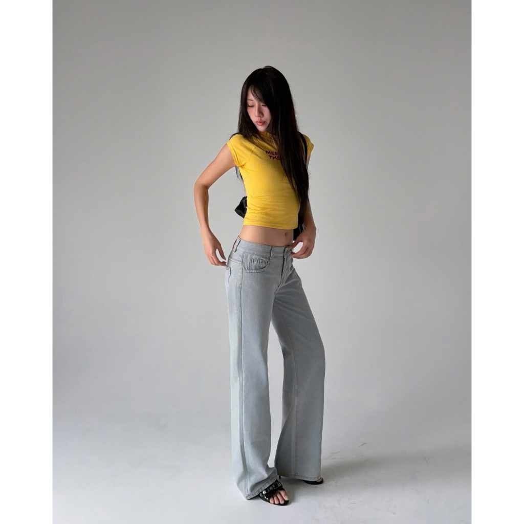 Calem.Club - Quần jean cạp trễ LOWEY DENIM form ống suông tôn dáng phong cách Y2K cá tính | BigBuy360 - bigbuy360.vn