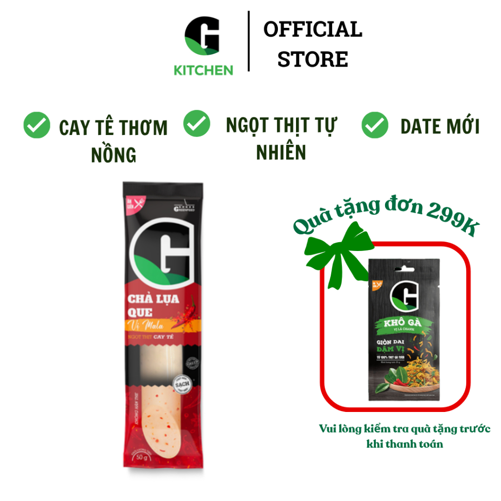 Chả lụa que vị MALA G Kitchen 50g [Giao HCM]