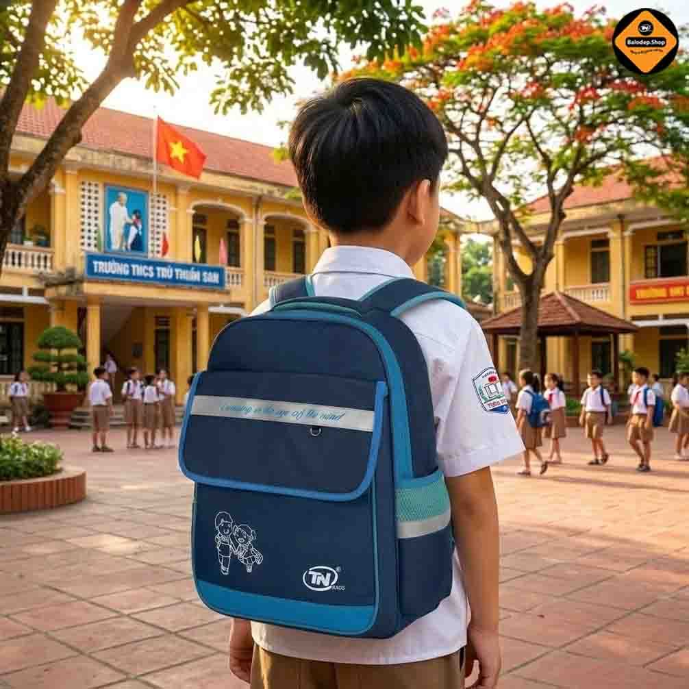Balo Học Sinh Tiểu Học TNBags TN.B 3014 Cho Bé Trai – Siêu Nhẹ, Chống Thấm, Màu Xanh Đen Cao Cấp!