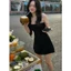 ĐẦM HAI DÂY SỢI BÚN PHỐI QUẦN SHORT, ĐẦM NỮ BASIC DÁNG NGẮN HOT TREND TÔN DÁNG | MEOINDAHOUSE