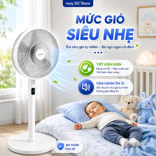 Quạt tích điện thông minh MayDC cho bé,động cơ BLDC chống ồn, tiết kiệm điện, quạt tích điện tối đa 24h