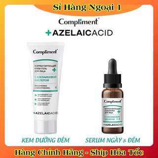 Serum và kem dưỡng giảm và ngừa mụn, mờ thâm, làm sáng da Compliment Azelaic Acid 27ml của Nga