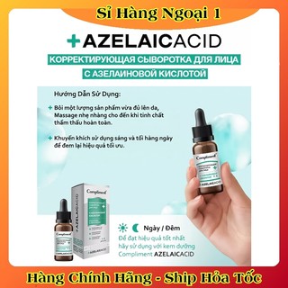 Serum và kem dưỡng giảm và ngừa mụn, mờ thâm, làm sáng da Compliment Azelaic Acid 27ml của Nga