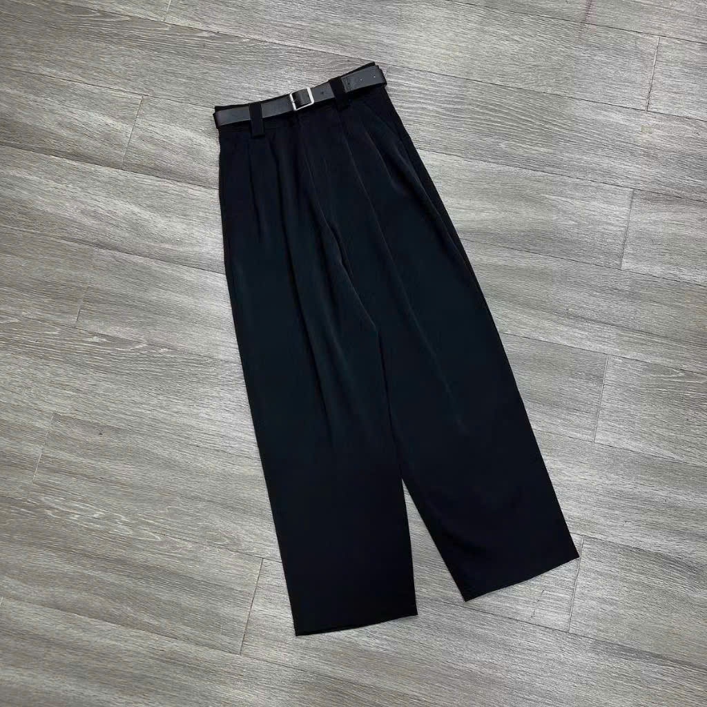 (Tặng Kèm Dây Lưng) Quần Baggy Nữ Lưng Cao (Chất Gold Nhật) Mềm Mịn - Dáng Thụng Dài Tôn Dáng Dễ Phối Đồ