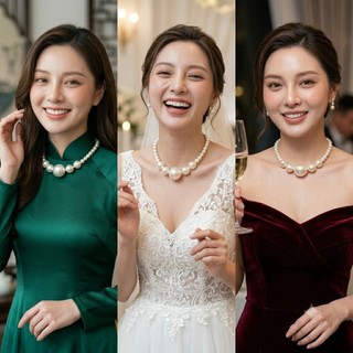 [NgocDaisy] N391 choker Phụ kiện trang sức ngọc nhân tạo đá lớn, chuỗi ngọc nhân tạo đá, chuỗi chuỗi ngọc nhân tạo đá