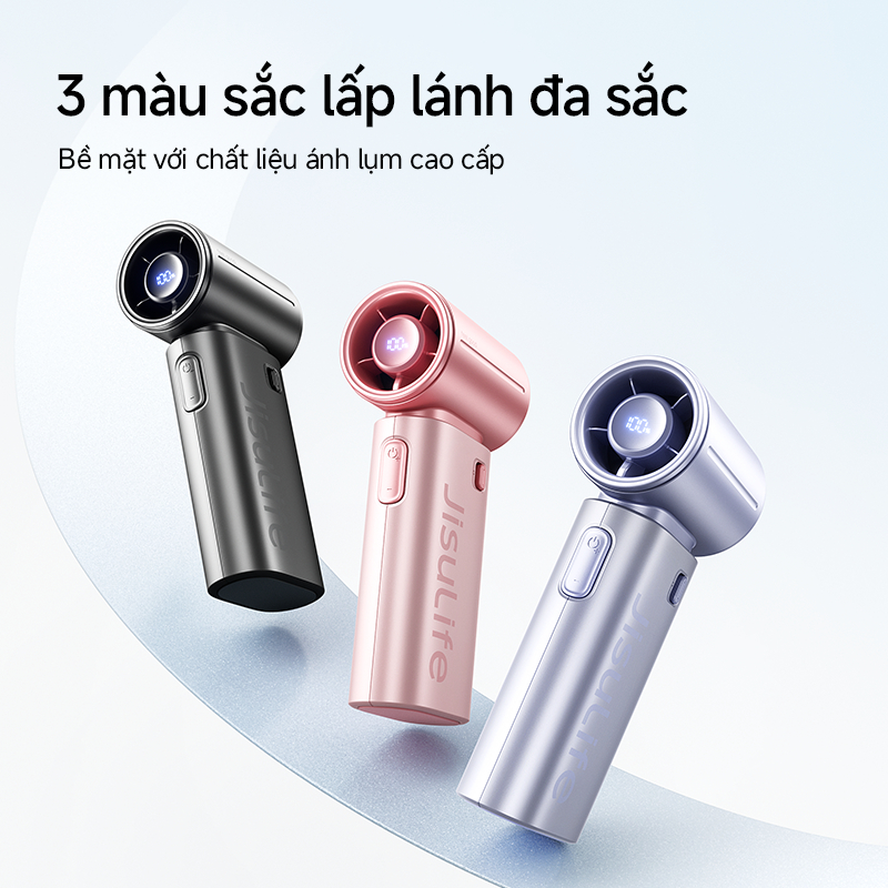 【Mới】Quạt cầm tay JisuLife 9S mini nhỏ gọn gió mạnh pin 22h màn hình LED vỏ điện sắc hiện đại ngoài trời để bàn dạo phố