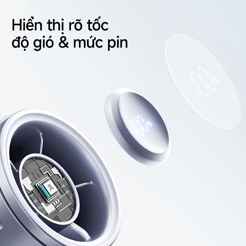 【Mới】Quạt cầm tay JisuLife 9S mini nhỏ gọn gió mạnh pin 22h màn hình LED vỏ điện sắc hiện đại ngoài trời để bàn dạo phố