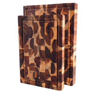 Thớt gỗ Acacia cao cấp KATANA loại ghép dựng block - Thớt gỗ tràm hình chữ nhật 2 size
