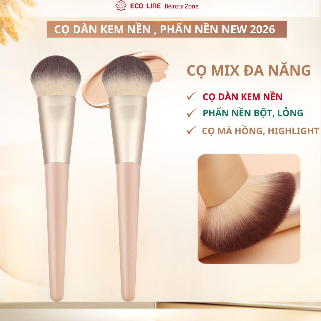 Cọ tán kem nền đang năng D02 cọ mix đa năng dàn nền che khuyết điểm cọ má hồng bắt sáng vùng rộng