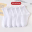 Set 5 Đôi Tất Thể Thao Cổ Cao Trắng Nam Nữ 3B Cotton Pha Dày Dặn, Hút Mồ Hôi