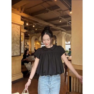 Áo Babydoll Nữ Gió Su Mềm Cổ Sen Dáng Bí Tay Bồng – Áo Kiểu Tiểu Thư Hàn Quốc Nàng Thơ BAP Studio - A173