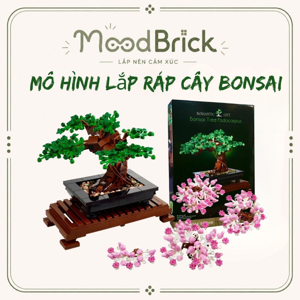 Đồ chơi lắp ráp Cây Bonsai nghệ thuật - Xếp hình trang trí thông minh MooBrick