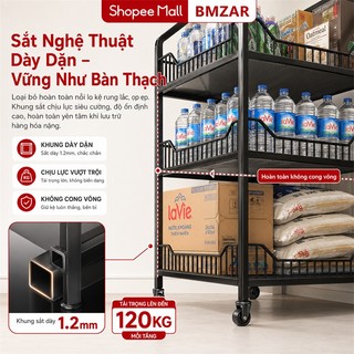 BMZAR Kệ để hàng tạp hoá có bánh xe Kệ sắt 5 tầng Kệ siêu thị đựng đồ [Bồi thường 100% thiệt hại]