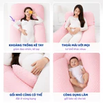Gối Cho Bà Bầu Chữ G Easy MOM Nâng Đỡ Toàn Thân Giúp Giảm Đau Lưng, Kê Bụng Bầu Cho Mẹ Ngủ Ngon — ảnh 6