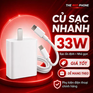 Sạc Xiaomi 33W chính hãng sạc siêu nhanh siêu bền dây sạc xiaomi Type C 3A lõi cam 1m THE RED PHONE