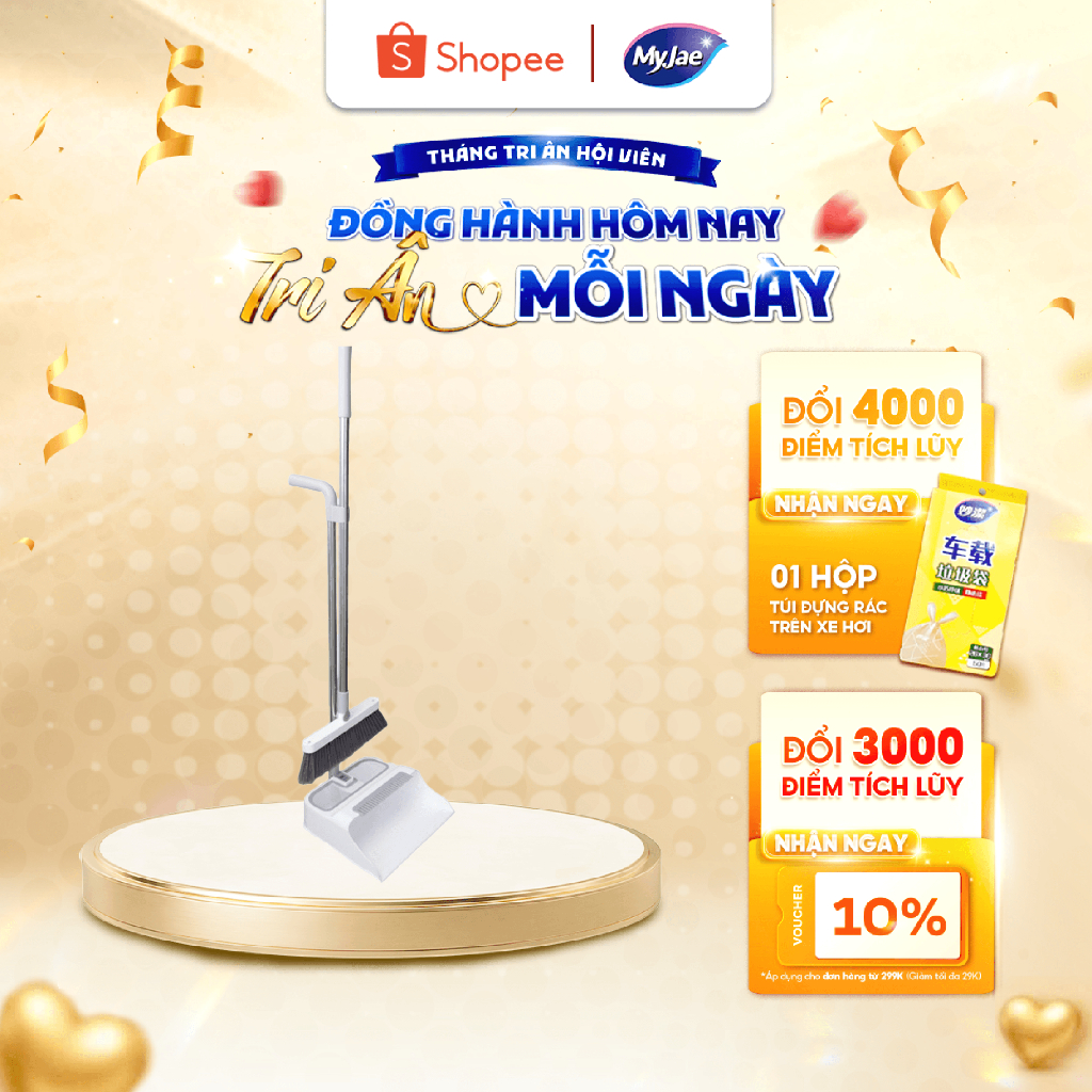 Bộ chổi quét nhà kèm đồ hốt rác gấp gọn đa năng MyJae