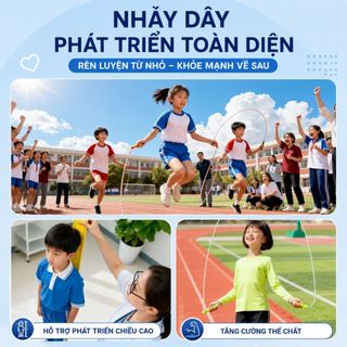 Dây nhảy thể thao điều chỉnh độ dài vòng bi 360° không rối cho bé và người lớn 3 màu DC004 VIOTA FIT