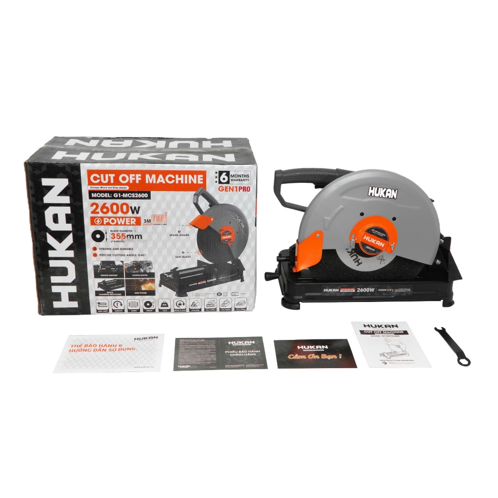 Máy cắt sắt bàn HUKAN G1-MCS2400S 2400w / G1-MCS2600 2600w / G2-MCS2700 2700w - Động cơ dây đồng