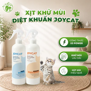Xịt Khử Mùi Diệt Khuẩn JOYCAT 450ml – Công Nghệ Vi Sinh E.M, Khử Mùi Tức Thì, An Toàn Cho Thú Cưng