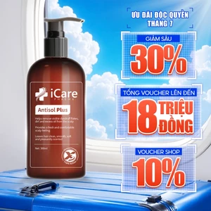 Dầu Gội Sạch Gàu Antisol Plus iCare Pharma Chai 300ml | Sạch Gàu Da Đầu – Giúp Da Đầu Thông Thoáng – Dịu Nhẹ