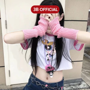 Găng Tay Len Dệt Kim Giữ Ấm Phong Cách Y2K Xinh Xắn, Bao Tay Hở Ngón Unisex Basic Năng Động by.Lisa