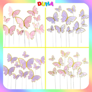 PHỤ KIỆN BÁNH_ SÉT BƯỚM 10 CON TRANG TRÍ BÁNH DUHA 069