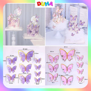 COMBO 20 Set bươm bướm giấy trang trí bánh kem - phụ kiện sinh nhật DUHA 069