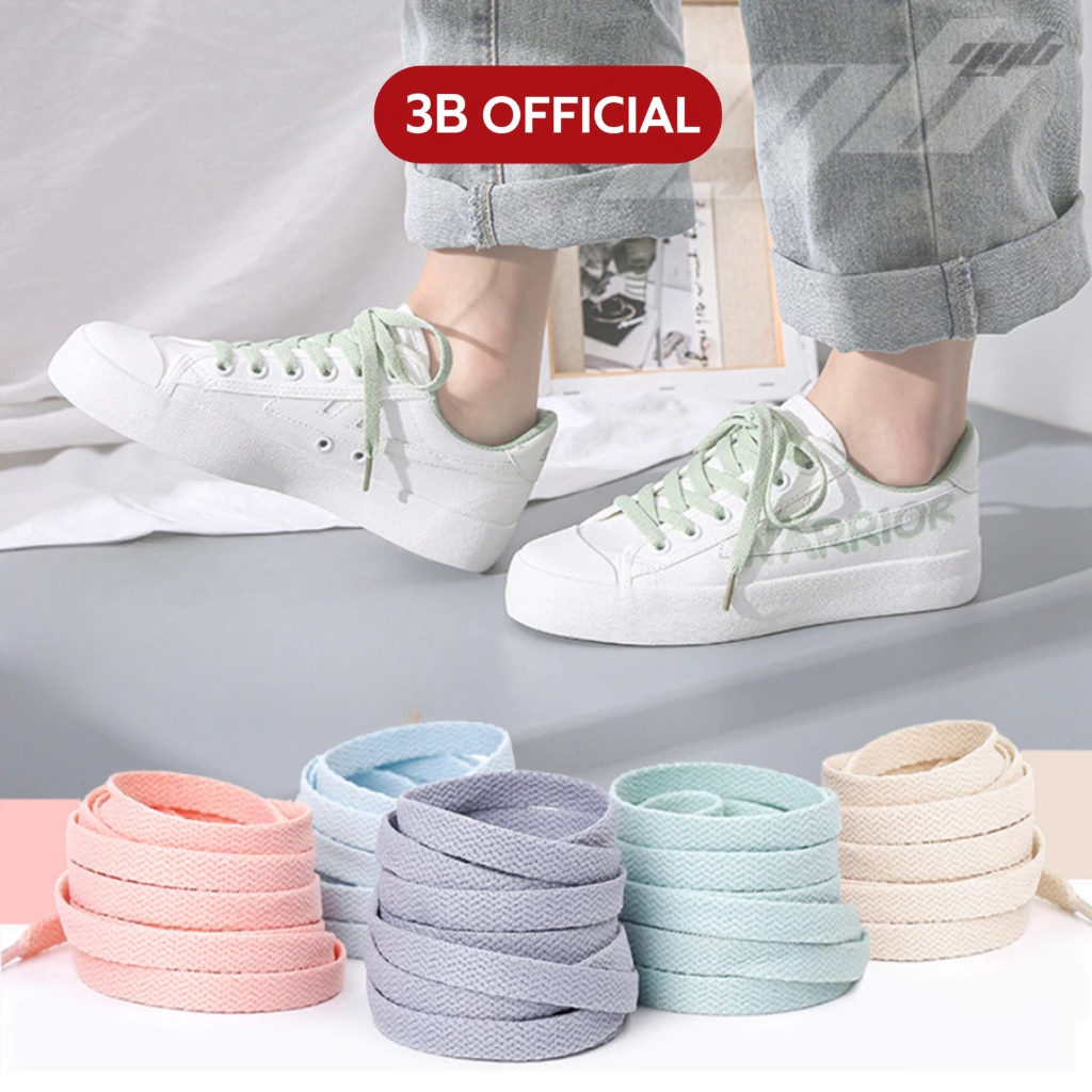 Dây Giày Thể Thao Sneaker Nhiều Màu Cao Cấp 3B Bản Dẹt Dài 120cm- 1 cặp 2 dây [Gift Ngẫu Nhiên]