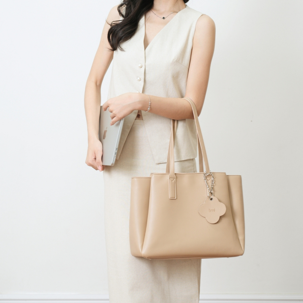 Túi xách công sở nữ da LIMI (3 màu) đựng laptop 15.6 tote da size lớn LAURA | BigBuy360 - bigbuy360.vn