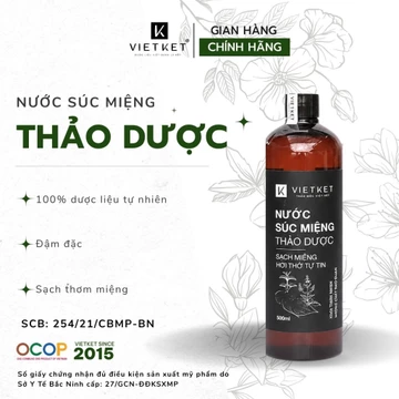 Nước Súc Miệng Thảo Dược VIETKET - 500ml Chăm Sóc Bảo Vệ Răng Miệng, Giảm Hôi Miệng, Giảm Nhiệt Miệng, Giúp thơm miệng.