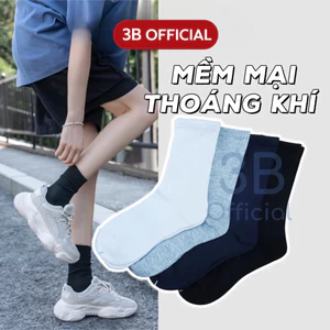 Tất trơn cao cổ nam nữ mềm mịn 3B êm ái, thoáng khí