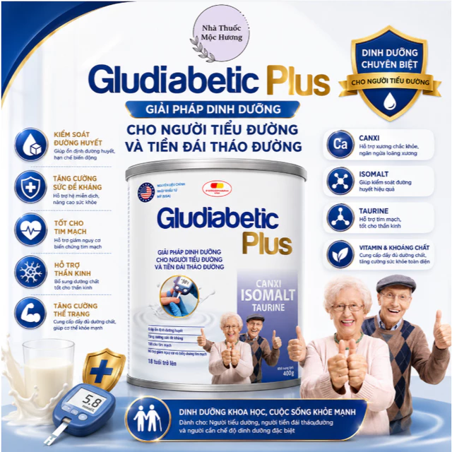 Sữa Tiểu Đường GLUDABETIC PLUS, Sữa cho Người Tiểu Đường Và Tiền Đái Tháo Đường Chính hãng