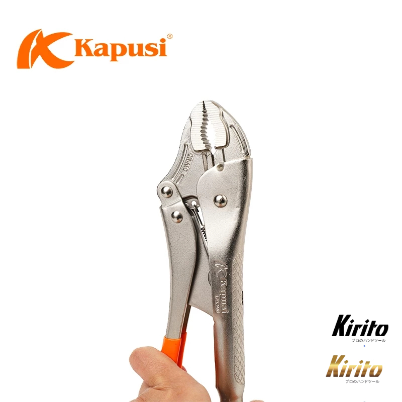 Kìm Chết Kapusi Japan 10 Inch (250mm) Thép Cr-Mo Mạ Niken - Kềm Kẹp Chịu Lực Có Móc Treo