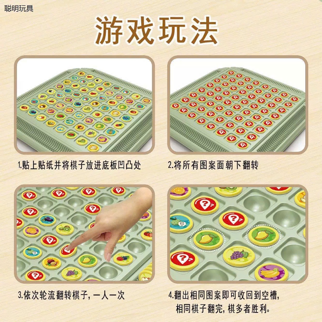 Đồ Chơi Lật Ô Ghi Nhớ Trái Cây– Board Game Rèn Luyện Trí Nhớ Cho Bé 2-4 Người Chơi Phát Triển Tư Duy