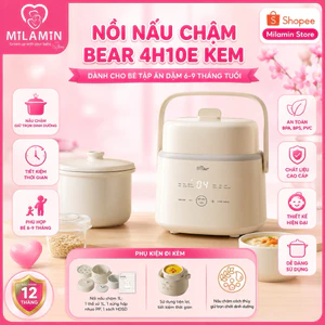Nồi nấu cháo chậm Bear SC-4H10E màu kem 1lit