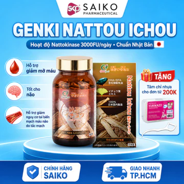 Genki Nattou Ichou Nhật Bản 90 Viên – Hỗ Trợ Giảm Mỡ Máu, Tốt Cho Não, Hỗ Trợ Sức Khỏe Tim Mạch