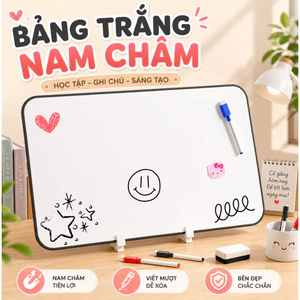Bảng Từ Trắng Cỡ Nhỏ Dùng Cho Ghi Chú, Học Tập, Bảng Viết Bút Lông Xoá Dễ Dàng, Hút Nam Châm