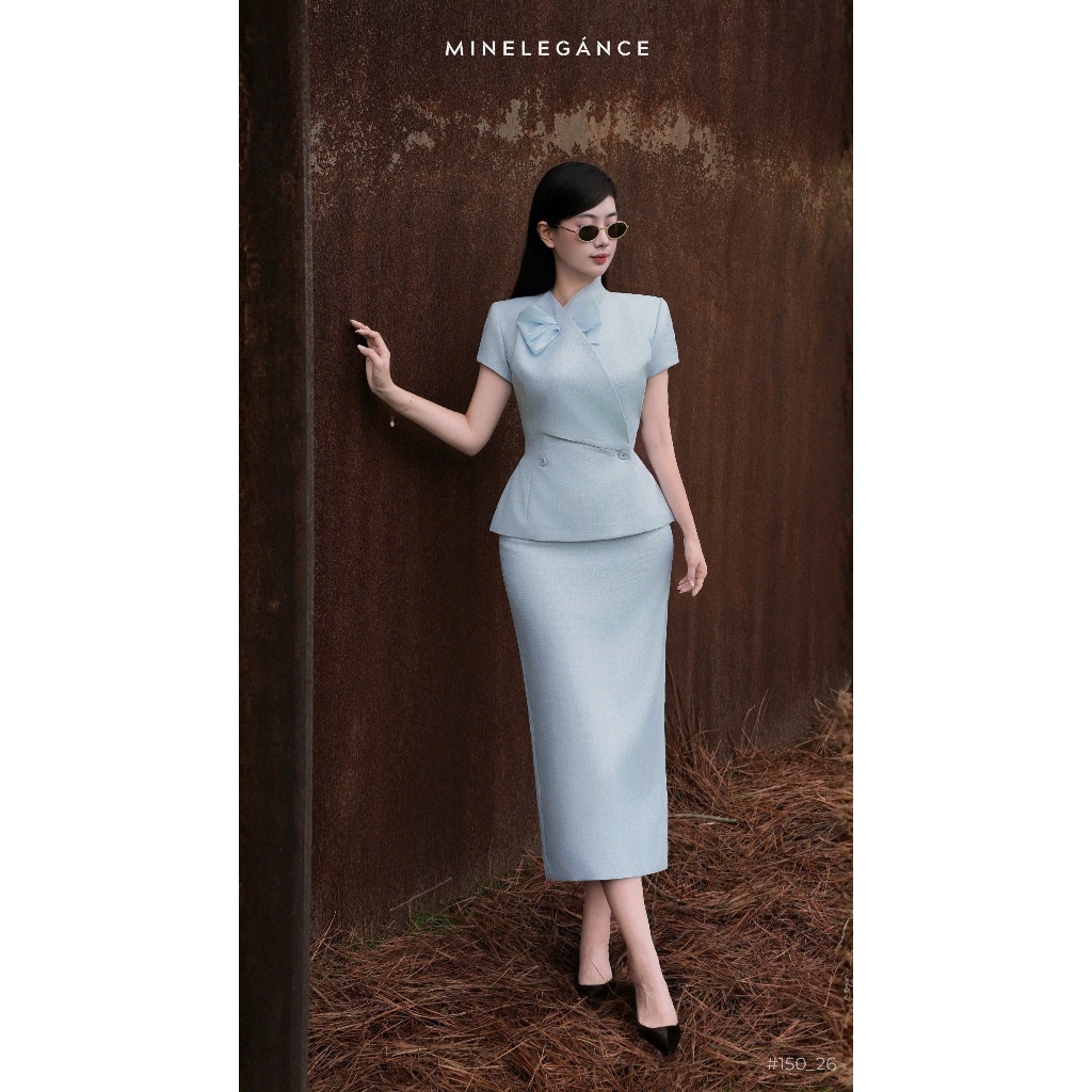 MINELEGÁNCE | SET ÁO & CHÂN VÁY BÚT CHÌ THANH LỊCH, SANG TRỌNG - MIN150