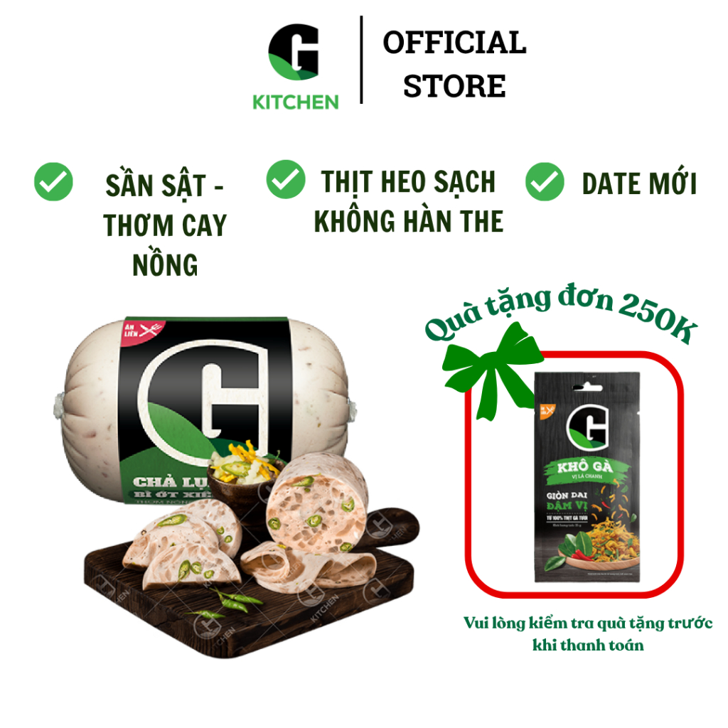 Chả lụa bì ớt xiêm xanh G Kitchen 500g/ 200g [Giao HCM]