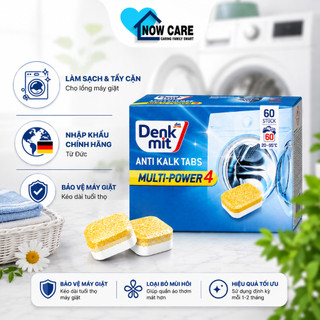 Viên Tẩy Lồng Giặt Máy Giặt Denkmit Nhập Khẩu Từ Đức | Hộp 60 Viên Làm Sạch Lồng Máy Giặt, Loại Bỏ Mùi Hôi, An Toàn