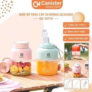 Máy xay sinh tố cầm tay Qcooko 1100ml, máy xay hoa quả mini Cốc Xay Sinh Tố Du Lịch Nhỏ Gọn Sử Dụng Pin 2600mAh