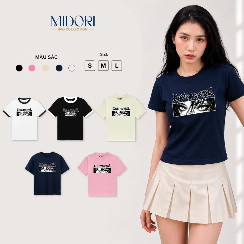 Áo Thun Baby Tee NOCTURNE Thời Trang Phông Nam Nữ Unisex Cotton Local Brand | MIDORI BAG COLLECTION