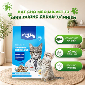 Hạt Cho Mèo MR.VET T3 1KG – Thức Ăn Mèo Cá Biển,Bổ Sung Taurine, Hỗ Trợ Tiêu Hóa, Chăm Sóc Thể Trạng