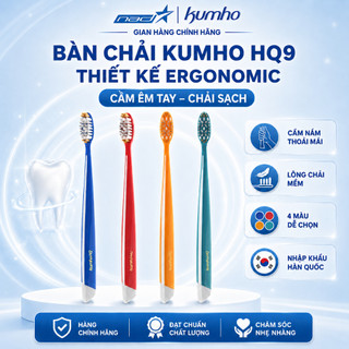Bàn Chải Đánh Răng Kumho HQ9 ThiếT Kế Ergonomic Độc Đáo,  Sợi Tơ Kết Hợp Lông Xoắn Kép Bảo Vệ Nướu