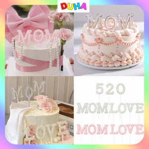 COMBO 10 Set chữ LOVE hạt ngọc trang trí bánh kem sinh nhật, bó hoa DUHA 093