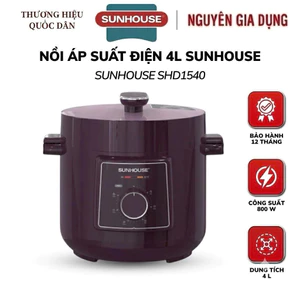 Nồi Áp Suất Điện Đa Năng Sunhouse SHD1540 4 Lít, Xả Áp Bằng Nút Ấn An Toàn, Bảo Hành 12 Tháng