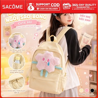 Balo Học Sinh Nữ Hàn Quốc Họa Tiết Ngôi Sao 3D, Phong Cách Dễ Thương Độc Đáo, Đi Học Thời Trang.9512