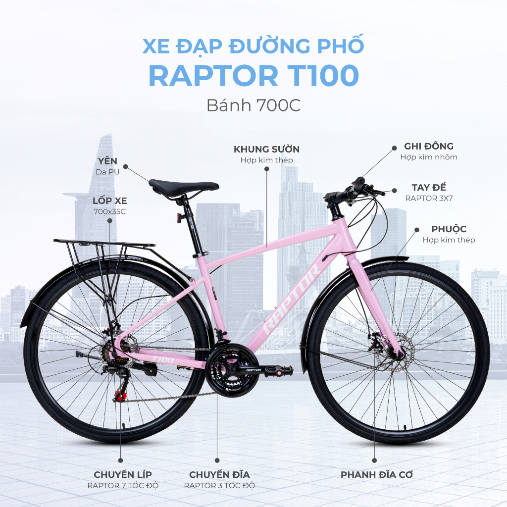 Xe Đạp Đường Phố TOURING RAPTOR T100 - BÁNH 700C | xedapvn | BigBuy360 - bigbuy360.vn